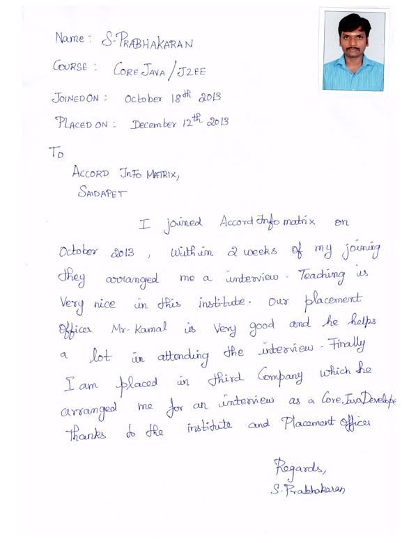 JAVA Student Testimonial