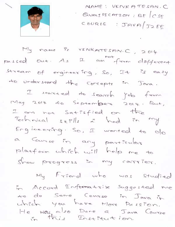 JAVA Student Testimonial