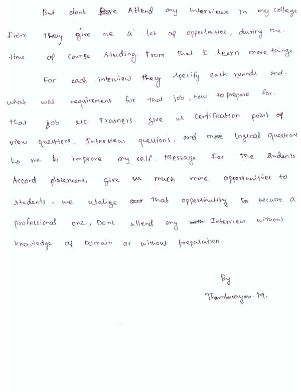 JAVA Student Testimonial