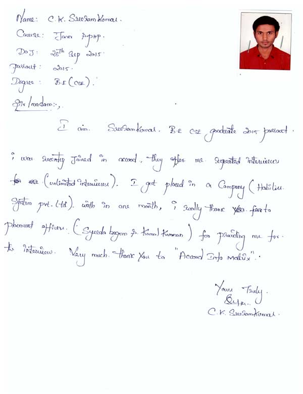 JAVA Student Testimonial