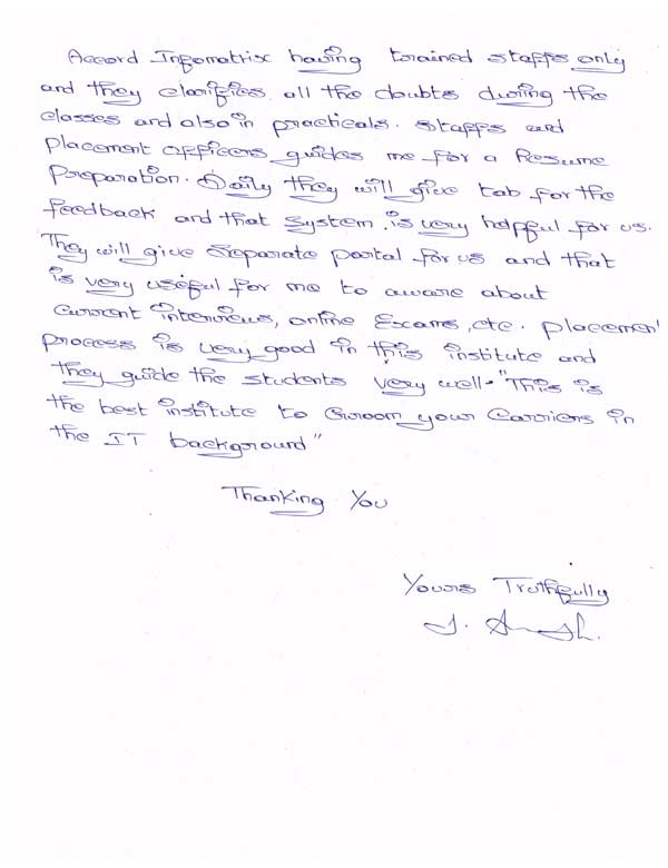 JAVA Student Testimonial