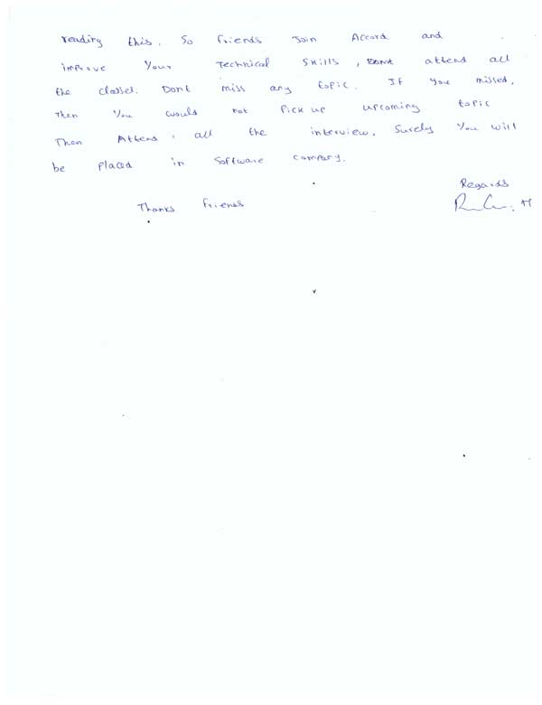 JAVA Student Testimonial