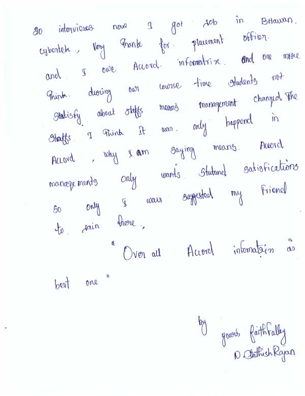 JAVA Student Testimonial