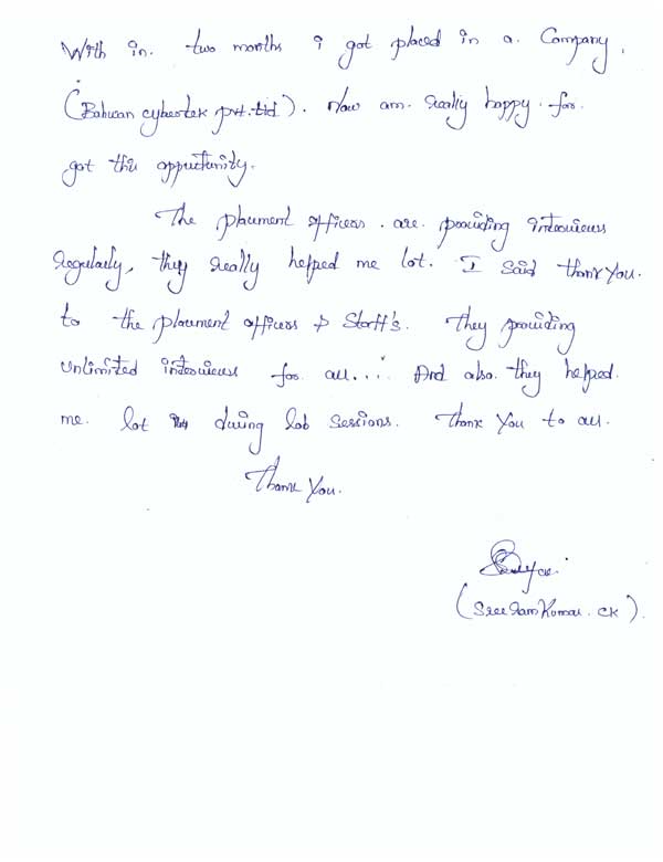 JAVA Student Testimonial