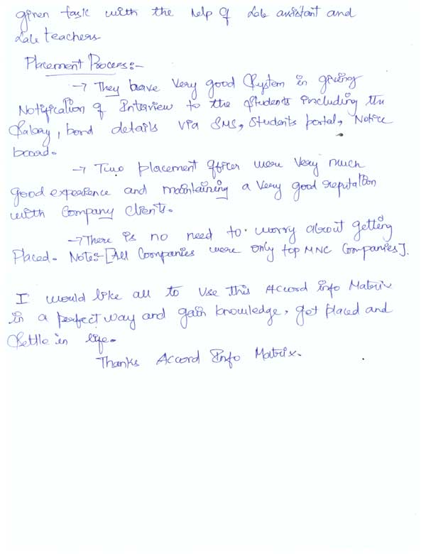 JAVA Student Testimonial