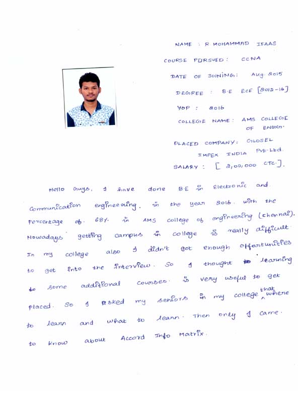 CCNA Student Testimonial