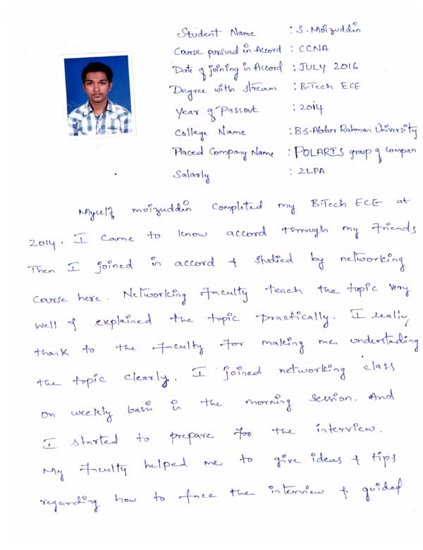 CCNA Student Testimonial