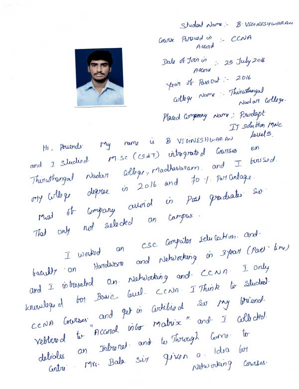 CCNA Student Testimonial