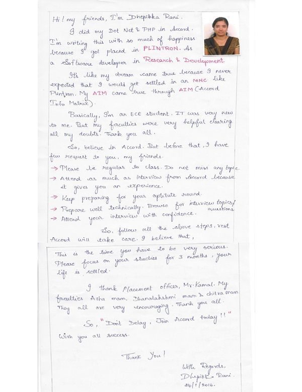 PHP Student Testimonial