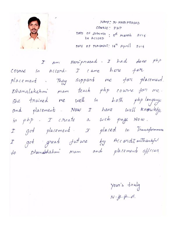 PHP Student Testimonial