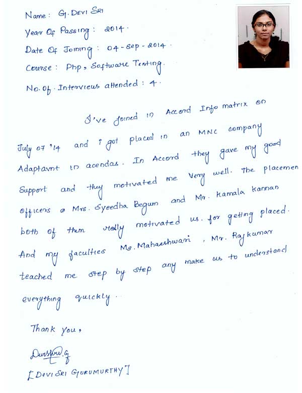 PHP Student Testimonial