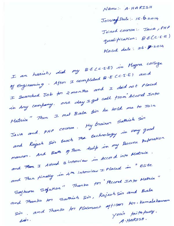 PHP Student Testimonial