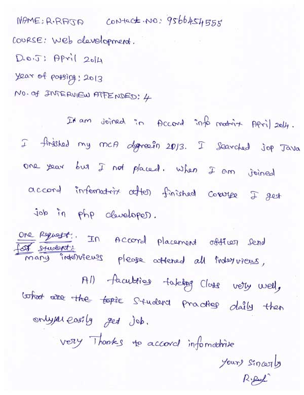 PHP Student Testimonial