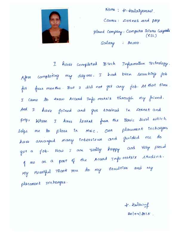 PHP Student Testimonial