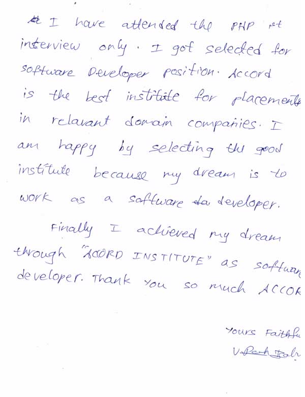 PHP Student Testimonial