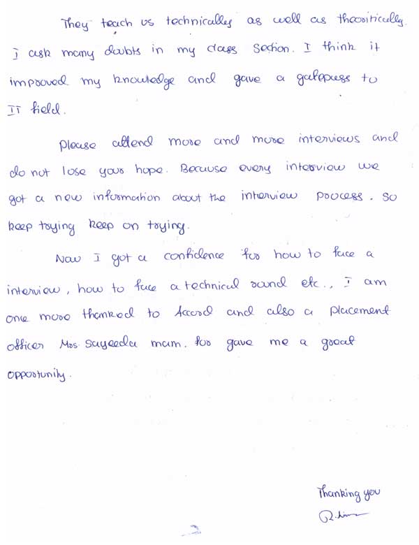 PHP Student Testimonial