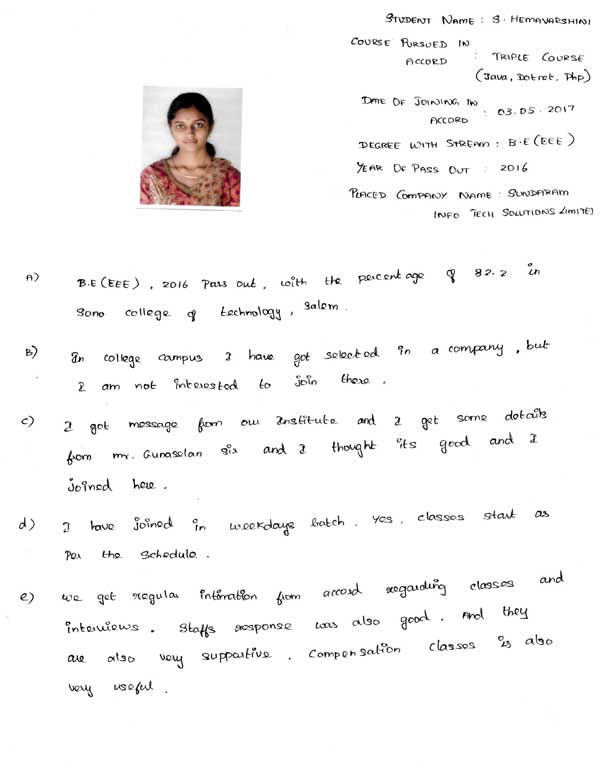 PHP Student Testimonial